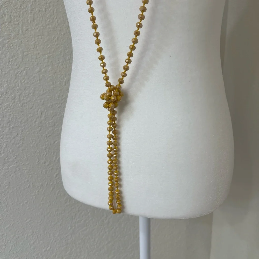 Yellow, Blue, and Bronze Beaded Necklaces - Picture 5 of 9